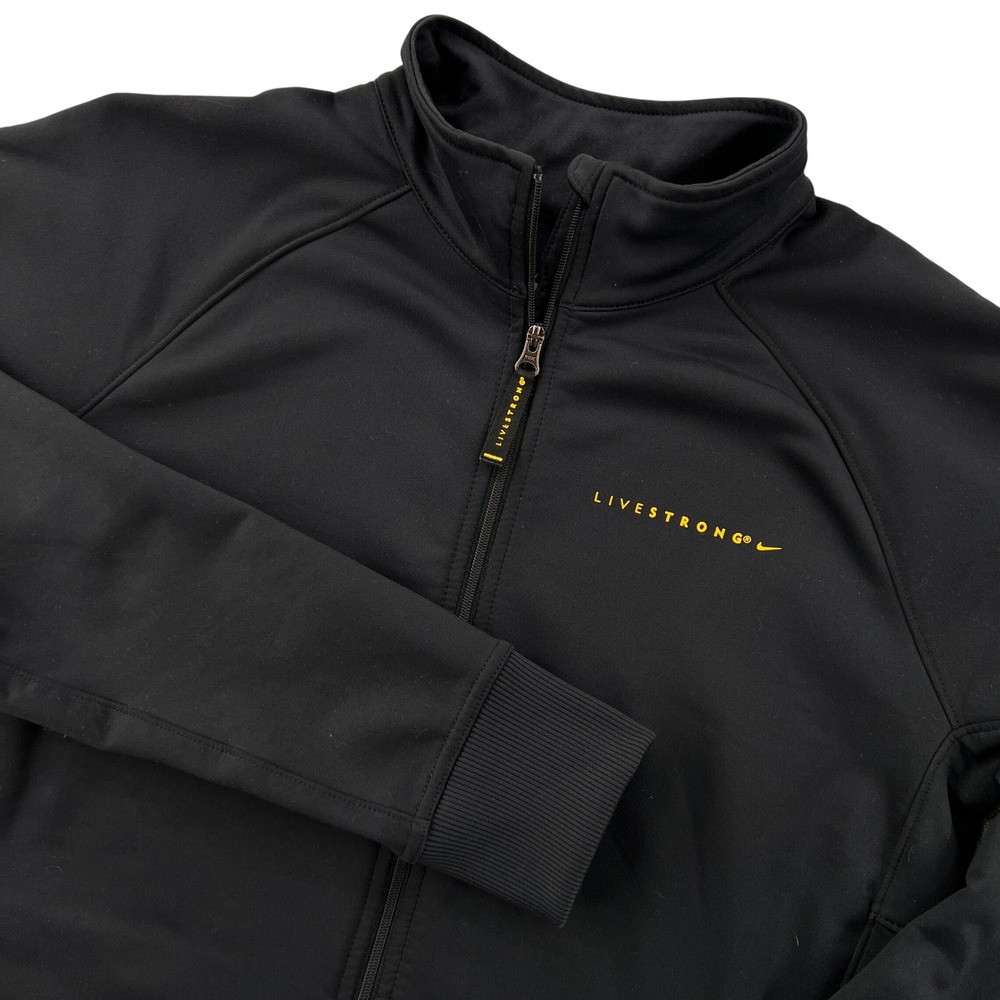 Y2K Nike Livestrong Dri-FIT Full Zip Track Jacket Women Medium Black‎ Athletic